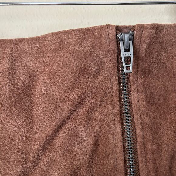 Blank NYC Brown Leather Zipper Mini Skirt Size 29 - Picture 5 of 11